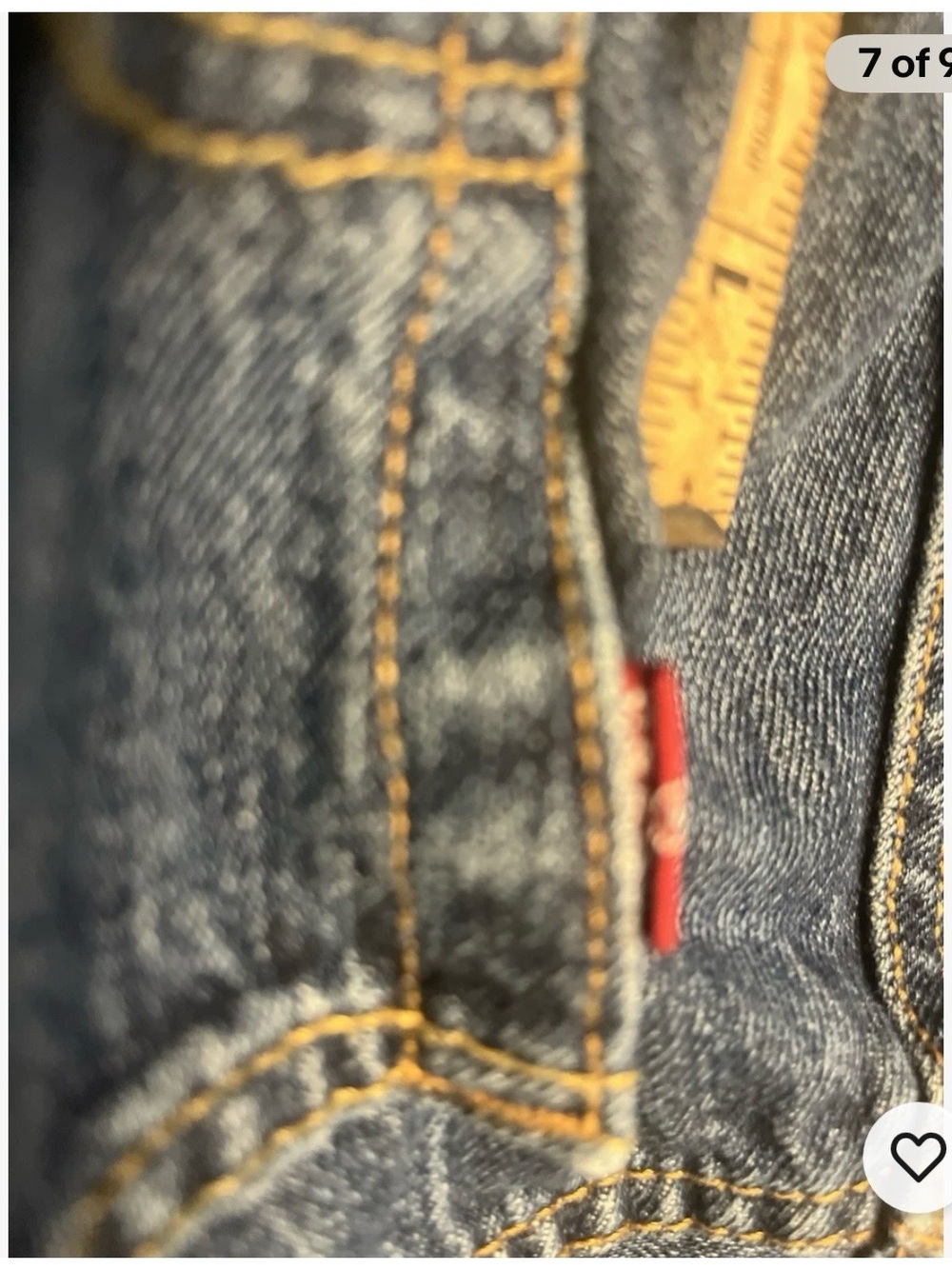 Levi's Men's Straight Jeans in Blue with Tan Stitching - Picture 6 of 10